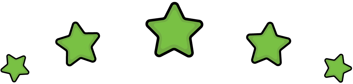 Five stars displayed above the Testimonials section title